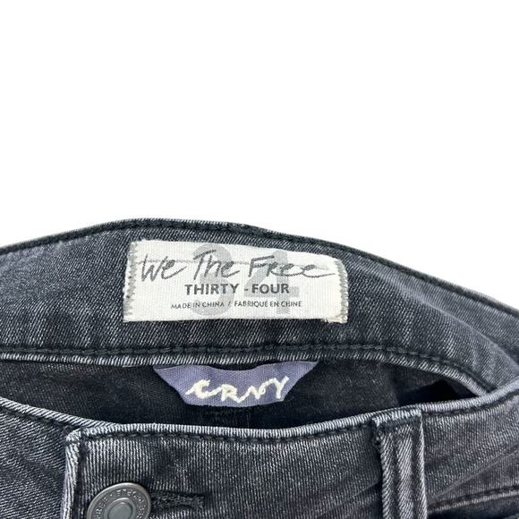 Free People We The Free Crvy Bermuda Shorts Exposed Button Fly Faded Black 34 - Picture 8 of 10